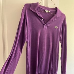 vintage Lacoste long sleeve purple polo - made in France (Chemise Lacoste)